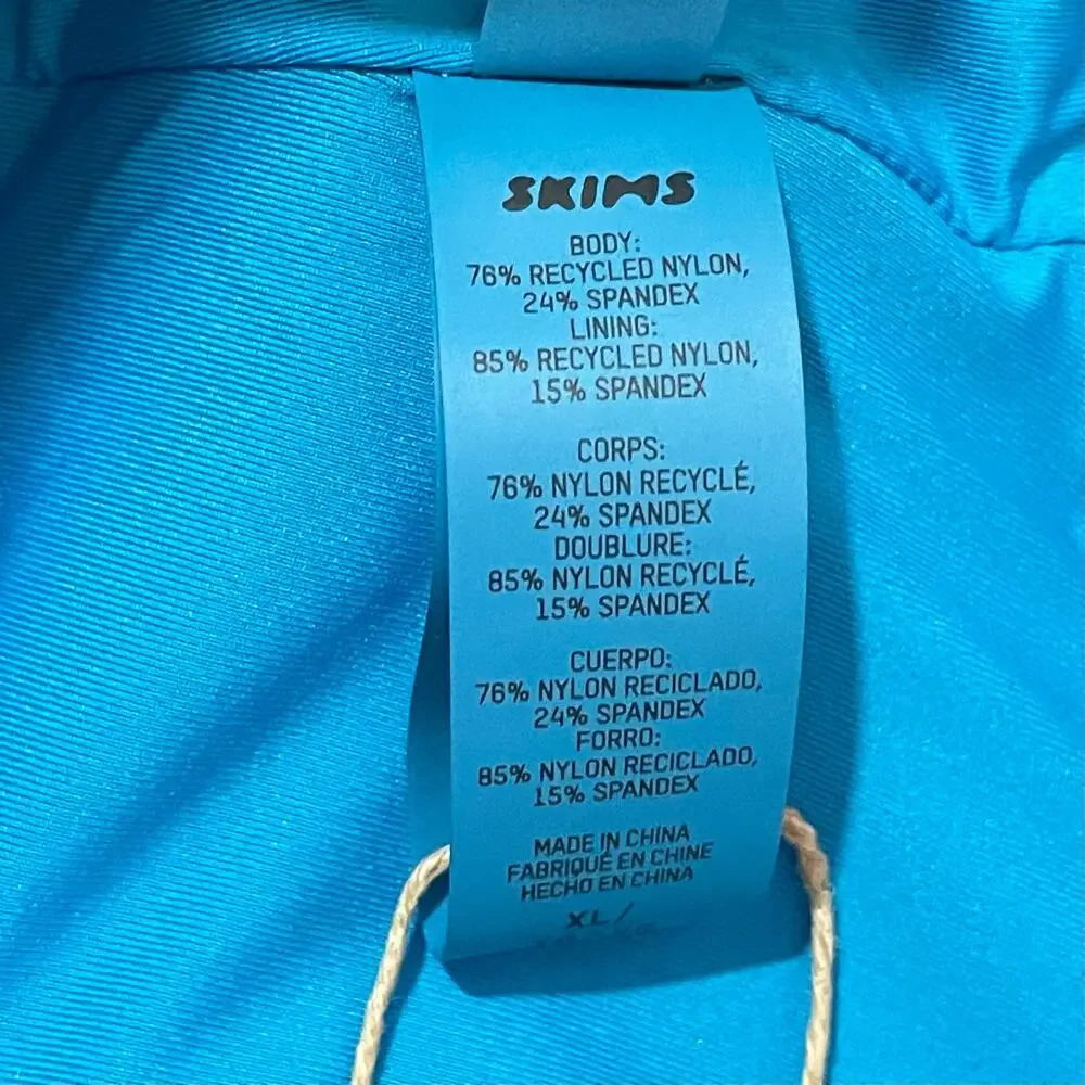 NWT SKIMS Tank Bikini Top - Turquoise - Large